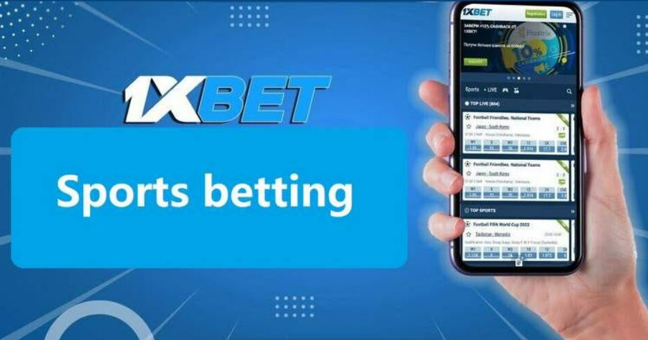 1xbet betting app image with a mobile phone.