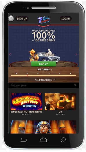 7bit casino app launched on a mobile phone.