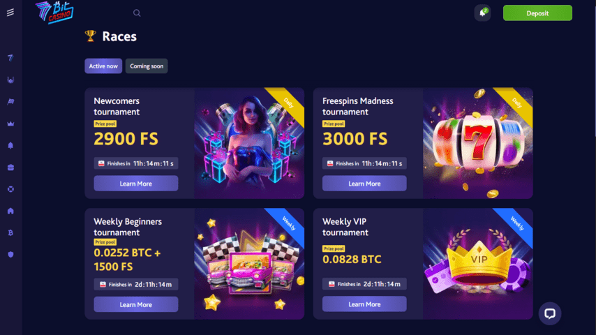 7bit casino bonuses available on the website.