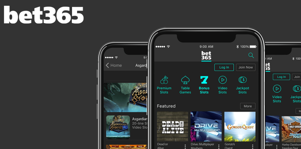 Bet365 app launched on a mobile phone.