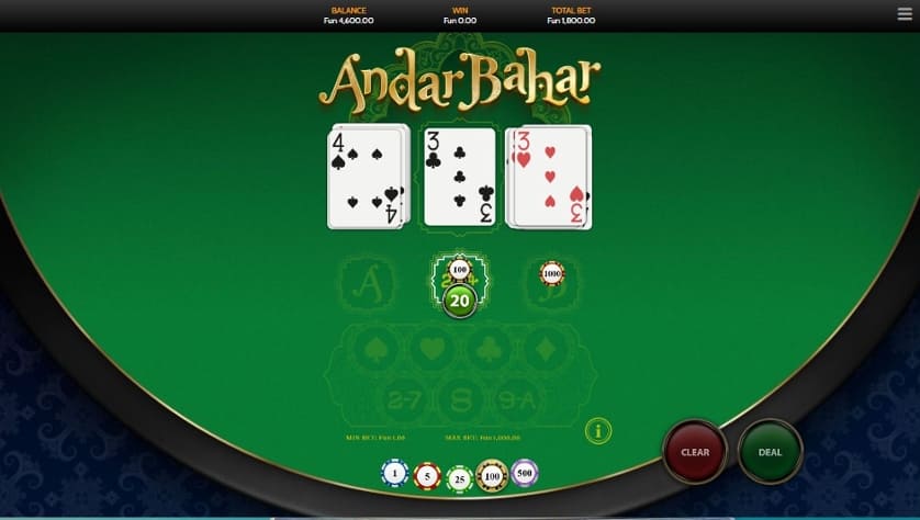 Andar Bahar demo version of the game.