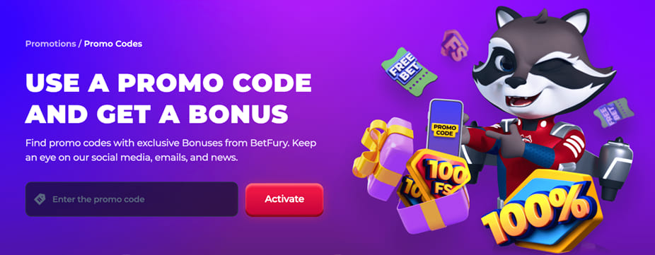 Betfury bonuses image with promo code.