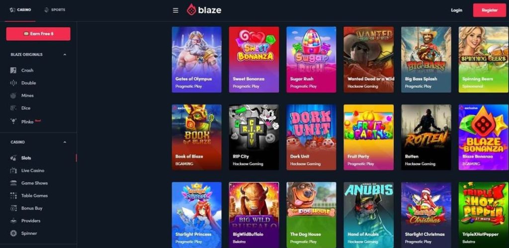 Blaze casino official website.