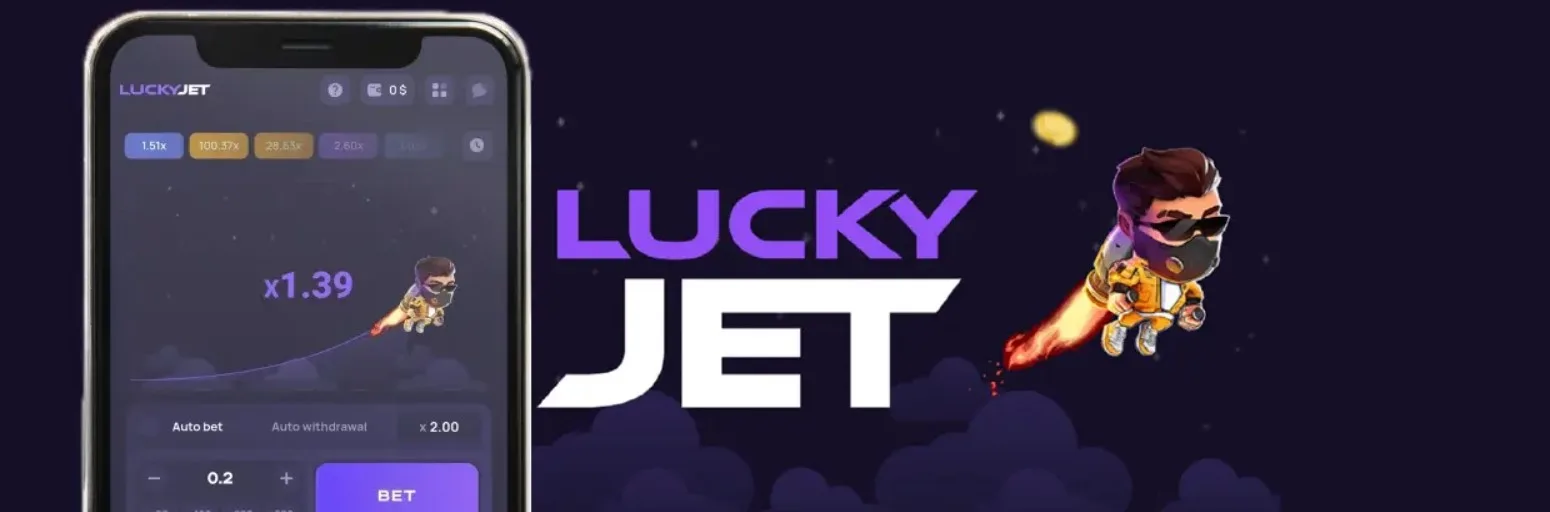 Bannière promotionnelle pour l'application Lucky Jet.