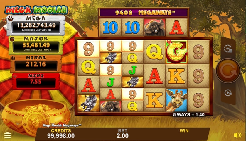 Mega Moolah demo version of the game.