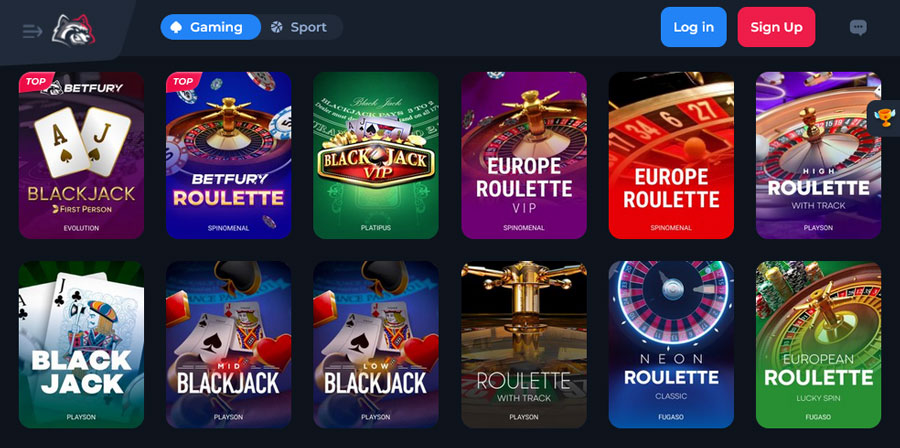 Betfury casino list of games.