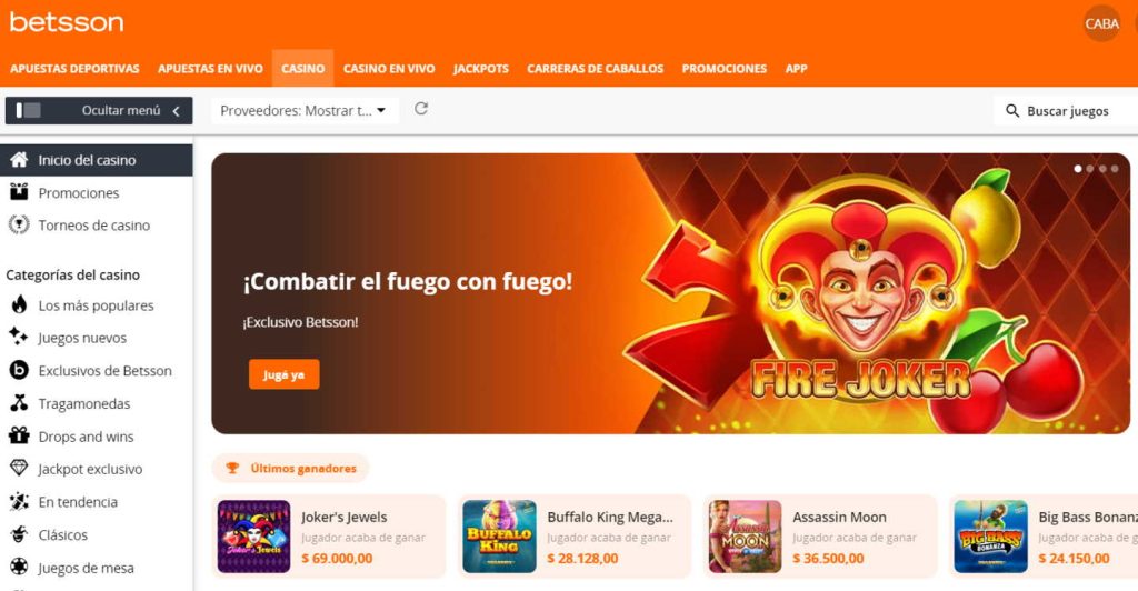 Betsson casino official website.