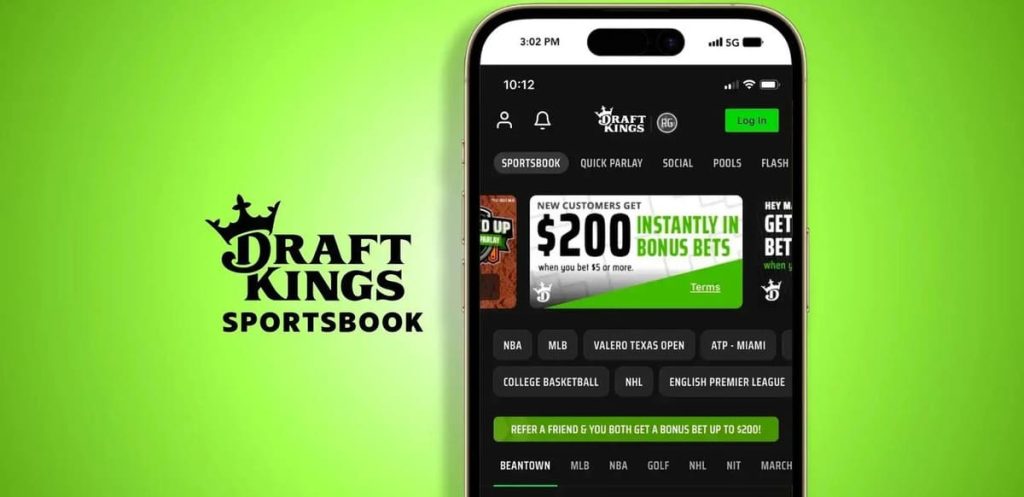 DraftKings app launched on the phone.