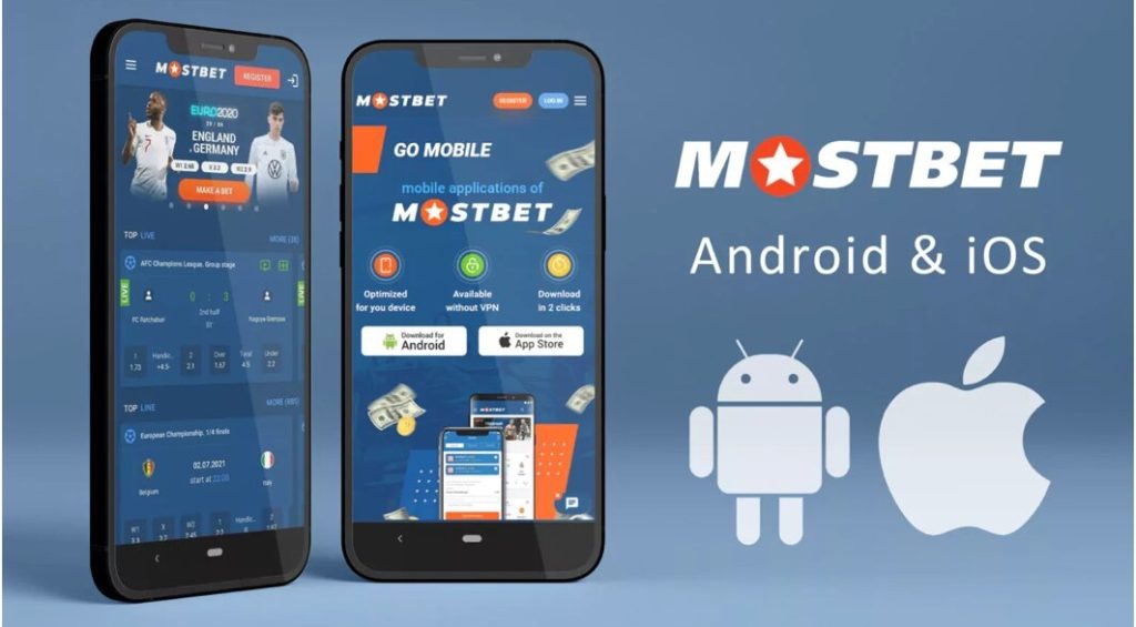 Mostbet app for Android and iOS image.