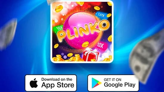 Aplicativo móvel Plinko para dispositivos Android e iOS.