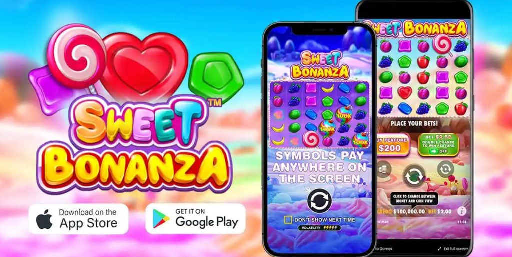 Sweet Bonanza app on Android and iOS devices.