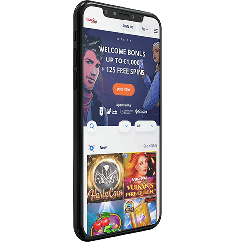 Vulkan Vegas Mobile App auf dem Telefon gestartet.