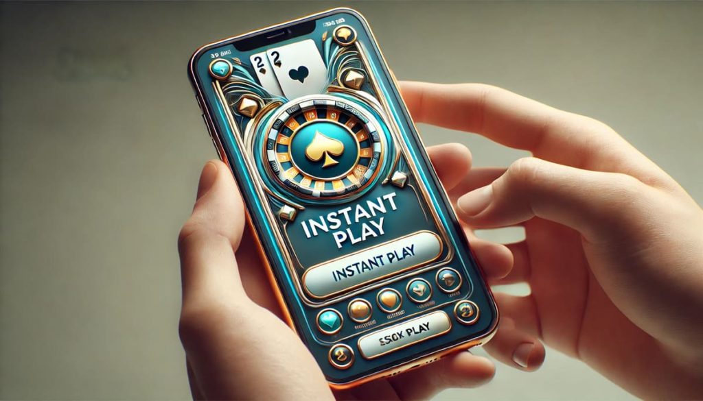 Instant Play Casino App in human hands.