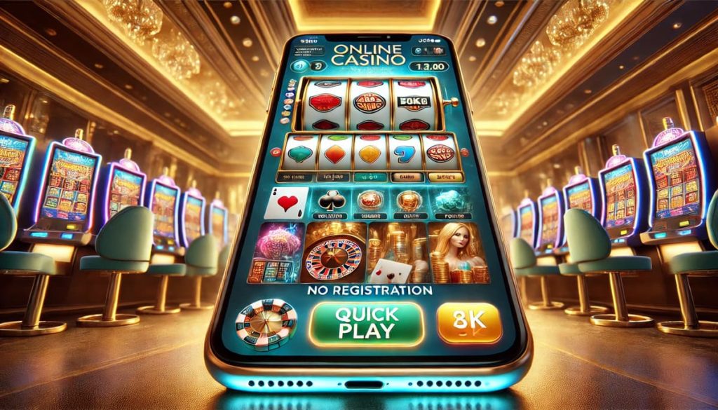 No account casino app launched on the mobile phone.