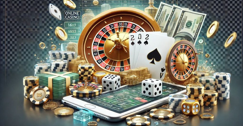 Casino App launched on the mobile phone with casino elements.