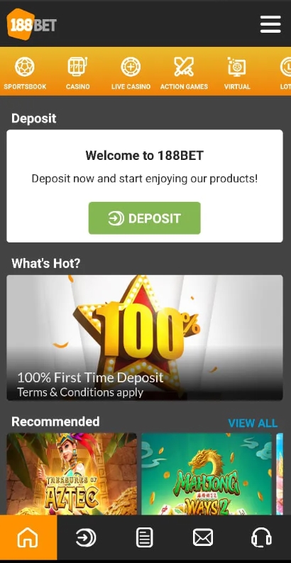 Get 188bet app bonus