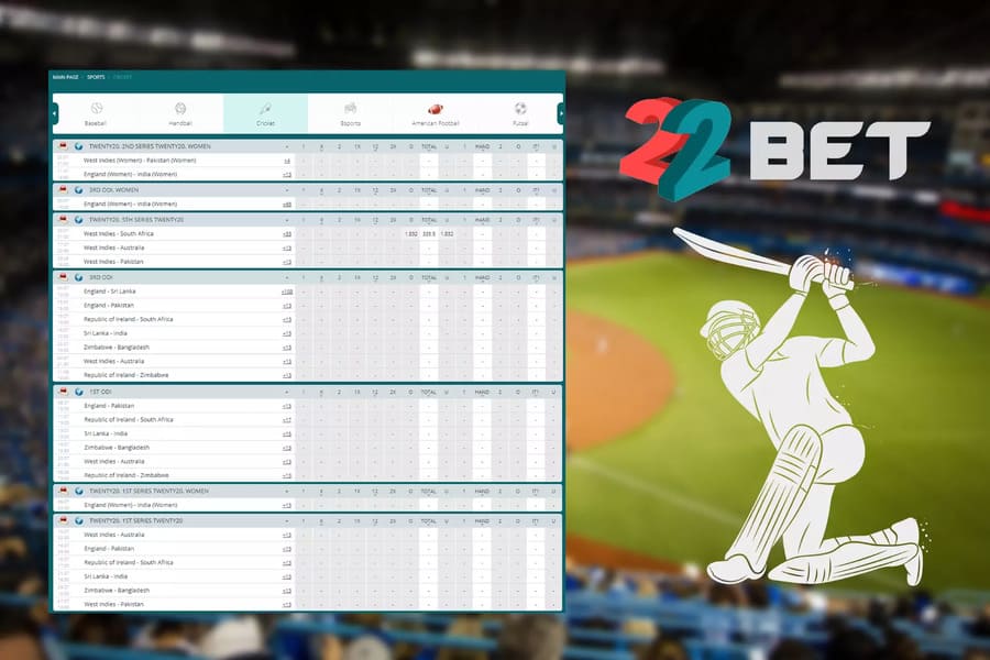 22Bet Cricket Betting App.