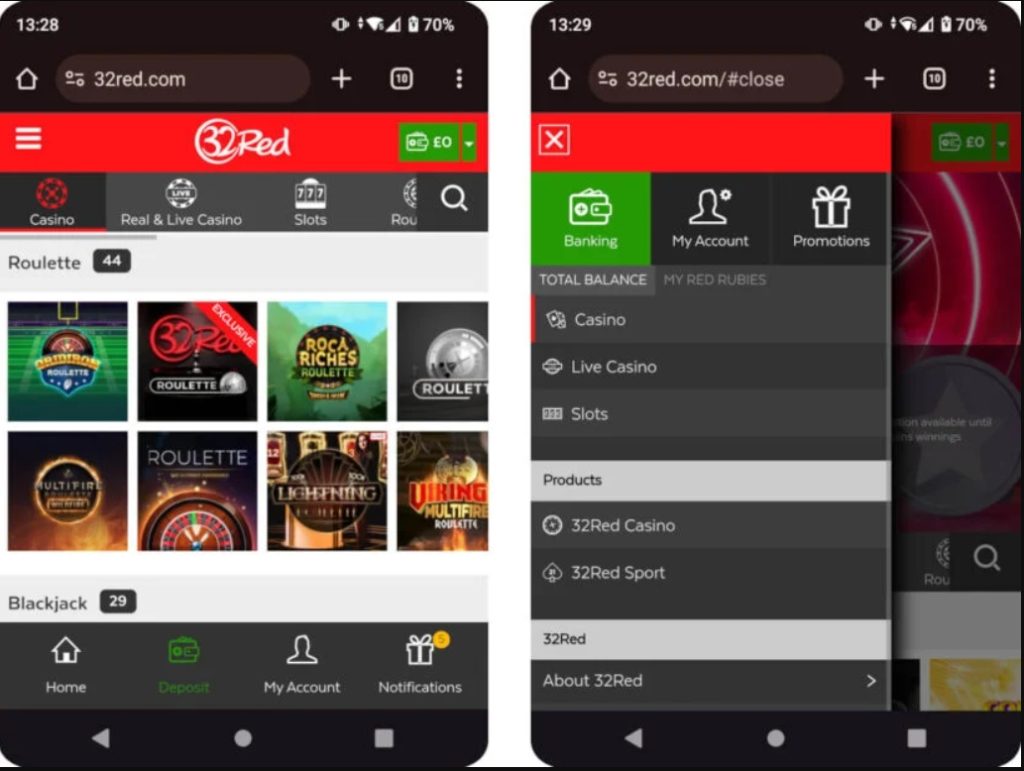 32red mobile app casino.