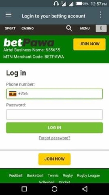 Betpawa login app