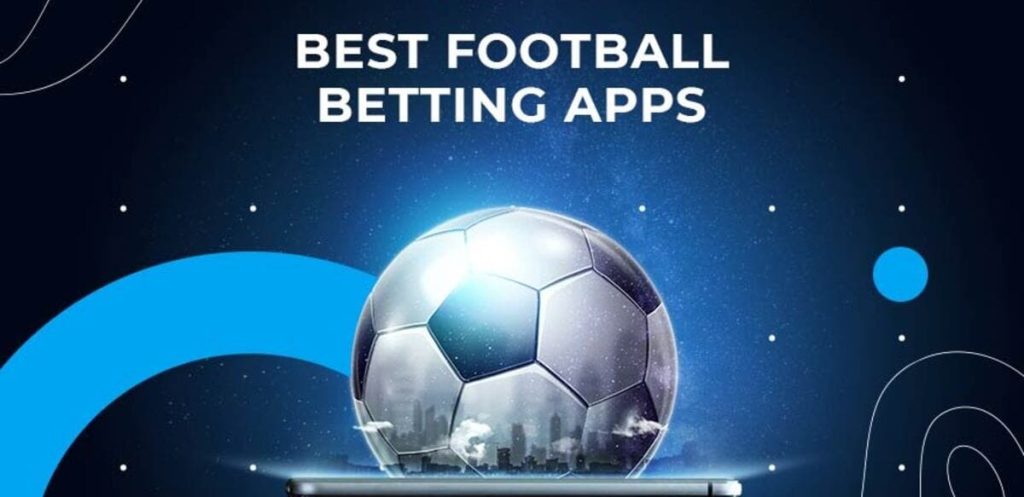 Football Betting App collage with mobile phone.