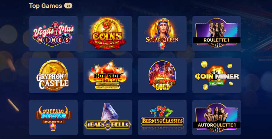 Liste des jeux de casino WinVegasPlus app.