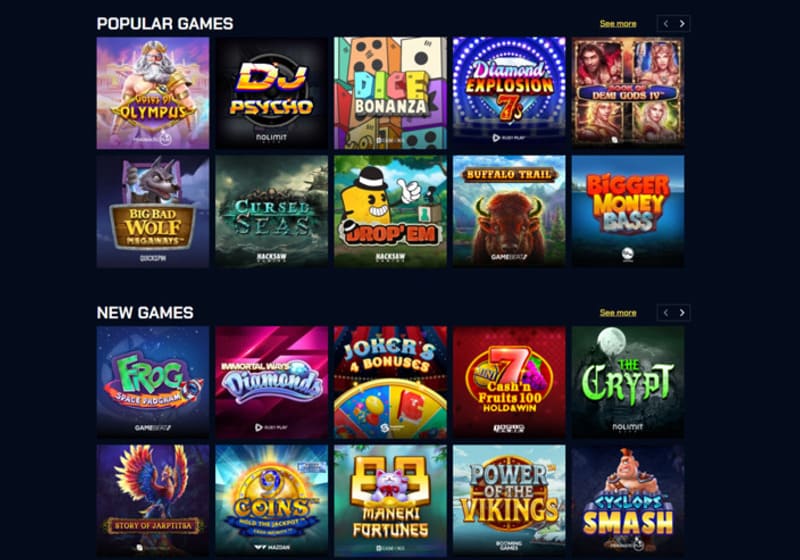 Spellen beschikbaar via de Justbit online casino app.