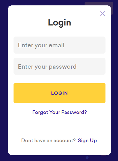 SpinBit app login image.