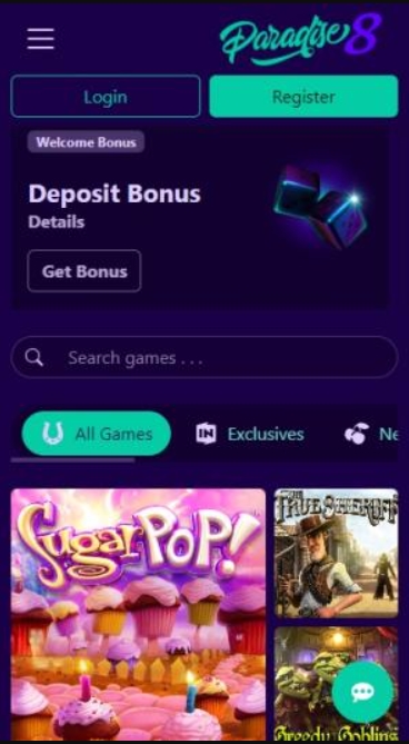 paradise 8 casino app deposit bonus.