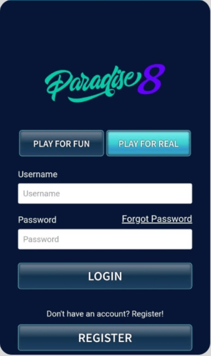 paradise 8 casino mobile app registration.