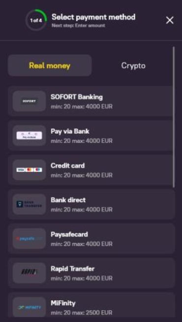 Zoome casino app paymeents methods.